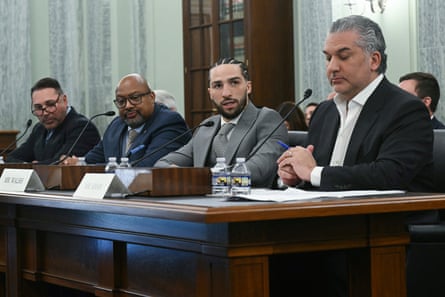Oscar De La Hoya, Timothy Shipman, Nico Ali Walsh and Nick Khan testify before a US Senate commerce, science and transportation committee hearing examining federal boxing laws on Capitol Hill in Washington on Wednesday morning.