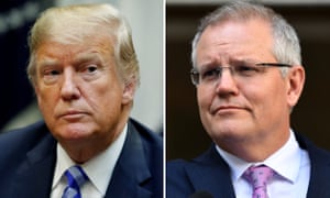 (L) US president Donald Trump (R) Australian prime minister Scott Morrison