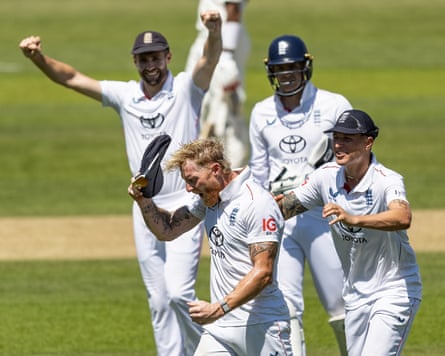 Ben Stokes is delighted after his run out