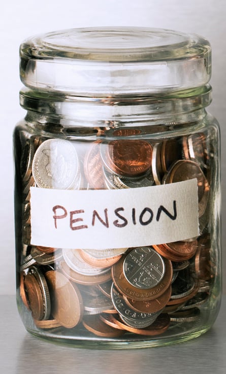 Jar full of pension money