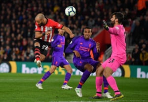 Nathan Redmond just misses a header.