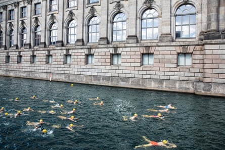 Campaigning to change bylaws … the Fluss Bad swim in the Spree canal, Berlin.