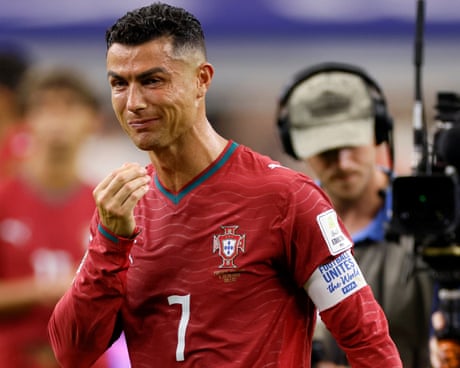Cristiano Ronaldo is overcome by emotion after Portugal’s World Cup last-16 defeat to Spain.