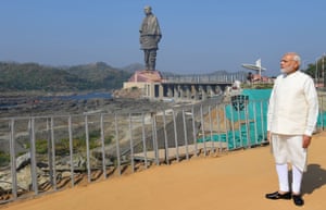 Narendra Modi at the inauguration of the Statue of Unity, the world’s tallest statue, in India’s western Gujarat state in 2018.