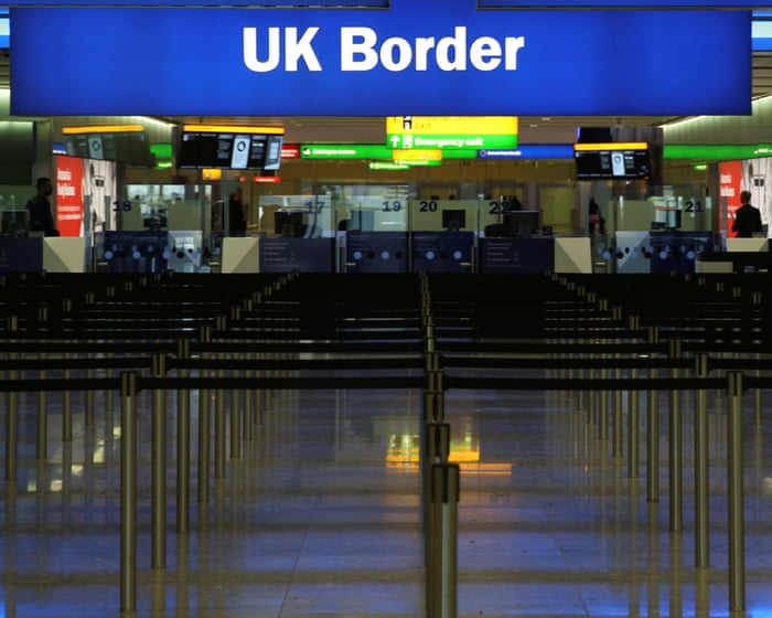 Family of three are first arrivals in UK under ‘one in, one out’ immigration deal
