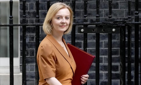 Liz Truss arrives for a cabinet meeting at Downing Street in London