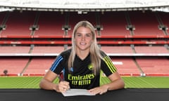 Alessia Russo is unveiled at Emirates Stadium after signing for Arsenal