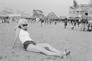 Debbie Harry on the beach at Coney Island, 1977