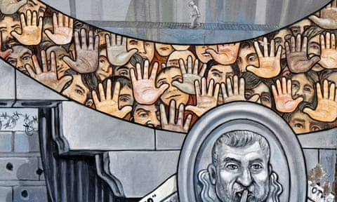 A mural commemorating people who disappeared under Argentina’s military dictatorship.