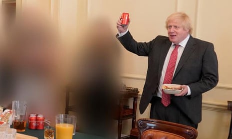 Boris Johnson at a gathering in the Cabinet Room in 10 Downing Street in June 2020 for his birthday
