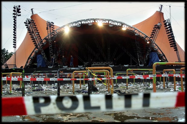 The aftermath at the Roskilde festival in 2000.
