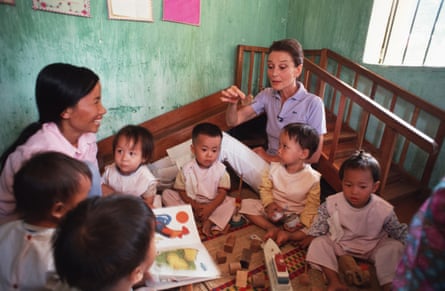 As Unicef goodwill ambassador in a daycare center on the outskirts of Hanoi in 1990.