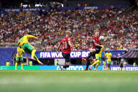 Thapelo Maseko #12 of South Africa shoots and misses a chance against Jaroslav Zeleny