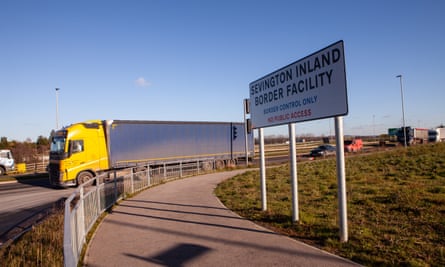 The Sevington inland border facility near Ashford, Kent.