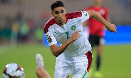 Achraf Hakimi in action for Morocco against Egypt during the 2021 Africa Cup of Nations