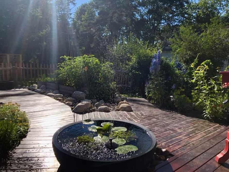 Ericka Medina's patio, inspired by Japanese and English gardens.
