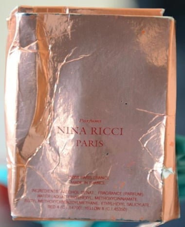 The counterfeit Nina Ricci packaging recovered from Charlie Rowley’s address