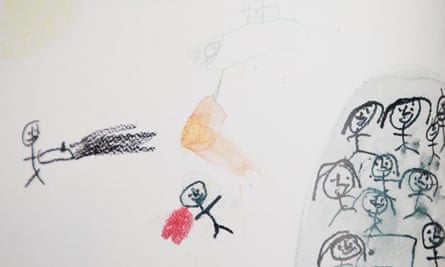 One of the drawings in the book Home – Drawings by Syrian Children