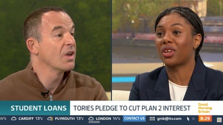 Martin Lewis and Kemi Badenoch on Good Morning Britain.