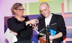 Andrew McMillan, winner of the Guardian First Book Awards 2015 reads a poem from his winning book, Physical. It is the first poetry book to win the prize since it began. Books editor and judge Claire Armitstead holds the mic. The event was held at OXO2, on London’s Southbank