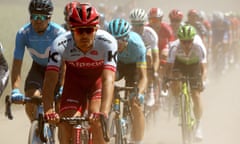 Cycling: 105th Tour de France 2018 / Stage 9<br>ROUBAIX, FRANCE - JULY 15: Rick Zabel of Germany and Team Katusha / D’auberchicourt À Écaillon Sector 13 / Cobbles / Pave / Dust / Peloton / during the 105th Tour de France 2018, Stage 9 a 156,5 stage from Arras Citadelle to Roubaix on July 15, 2018 in Roubaix, France. (Photo by Chris Graythen/Getty Images)