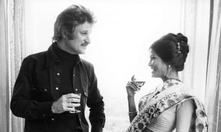 John Ashbery talking to the poet Farida Majid at a poetry international in London in 1972.
