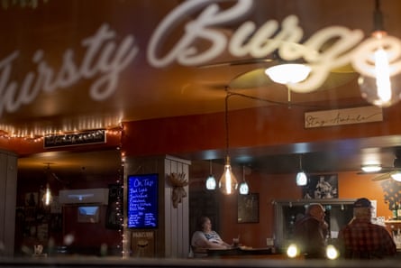 Patrons inside a restaurant.