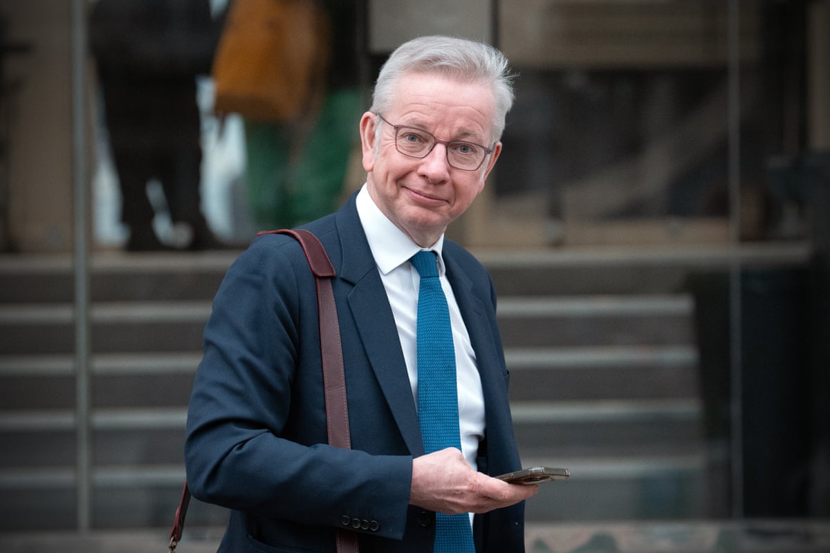 Michael Gove leaves the Covid inquiry on March 10, 2025 in London, England.