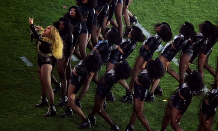 Beyonce performs during the Super Bowl halftime show in 2016.