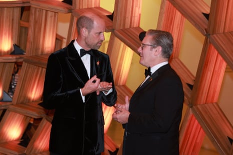 Keir Starmer (right) talking to the Prince of Wales at the fifth annual Earthshot Prize Awards Ceremony at the Museum of Tomorrow in Rio de Janeiro last night.