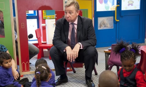 Michael Gove at a primary school.