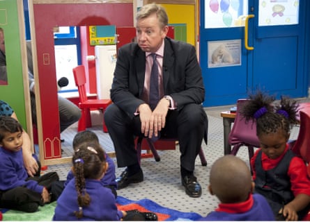 Michael Gove visiting the Woodpecker Hall primary academy free school as education secretary in 2011.
