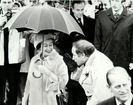 The Queen with Canadian prime minister Pierre Trudeau, father of Justin, in London in 1977.
