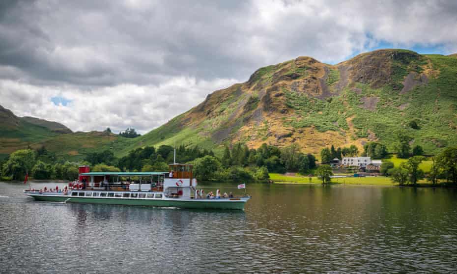 The steamer Raven at Howtown, Ullswater. 