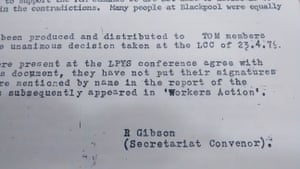 Document written by Gibson when he was undercover