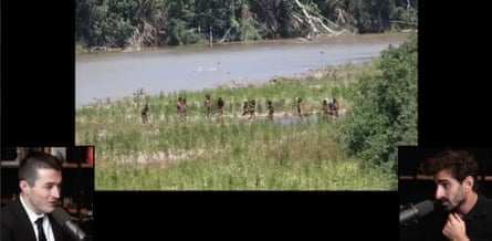 Screengrab from YouTube video of the Mashco-Piro people on the riverbanks of south-eastern Peru, filmed by Paul Rosolie and shared on Lex Fridman’s podcast.