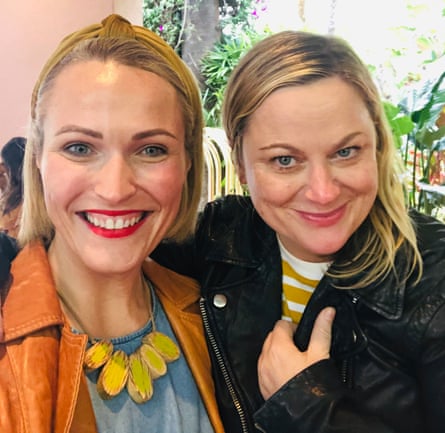 Sally Hepworth’s selfie with Amy Poehler, taken at a breakfast in Los Angeles in 2019