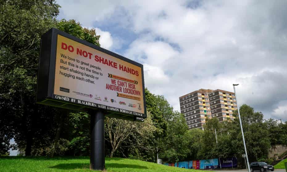 A billboard giving health advice in Blackburn