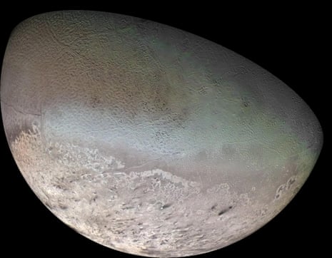 An image of Triton, satellite of Neptune, taken in 1989 by Voyager 2 during its flyby 