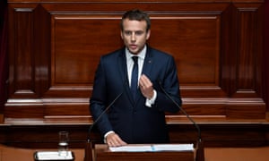 French President Macron addresses the special congress