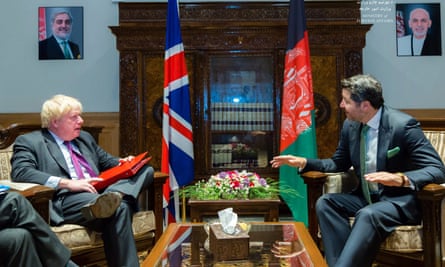 Boris Johnson with and Afghanistan’s deputy foreign minister Hekmat Khalil Karzai