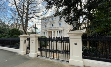 The £90m mansion on Kensington Palace Gardens in west London that reportedly belongs to Roman Abramovich.