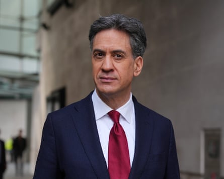 Ed Miliband outside Broadcasting House