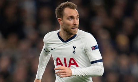 Christian Eriksen during the Champions League match between Tottenham and Olympiacos.