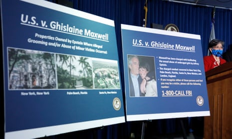 The US attorney for the southern district of New York announces charges against Ghislaine Maxwell in July 2020.