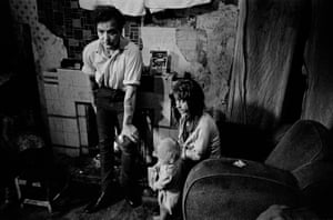 Newcastle upon Tyne, 1971. A family living in slum property