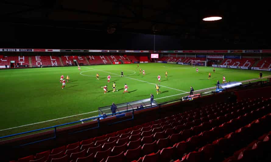 Action from Cheltenham’s game at home to Newport on Tuesday.