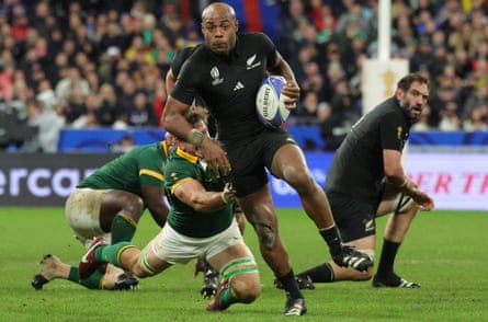 New Zealand’s Mark Tele’a in action versus South Africa.