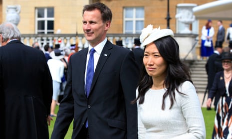 Jeremy Hunt with his wife, Lucia Guo