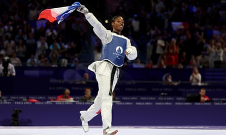 Djelika Diallo of Team France wins Paralympic silver in taekwondo, Paris 2024.